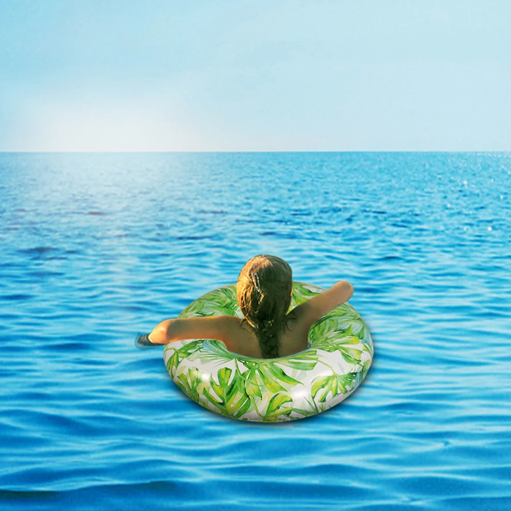 

1pc Floating Ring Monstera Pattern Swimming Ring for Swimming Pool Beach