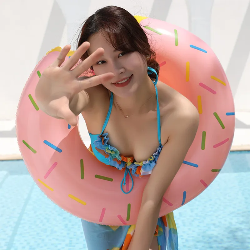 

Adult Inflatable Swimming Ring Cute Donut Watermelon Thickening New Summer Style Sea Swimming Ring Party Leisure Toy Lifebuoy