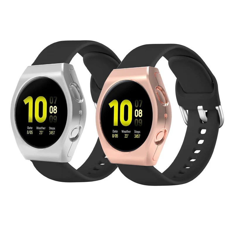 

Жесткий металлический чехол-бампер для Samsung Galaxy Watch Active 2 40 мм 44 мм