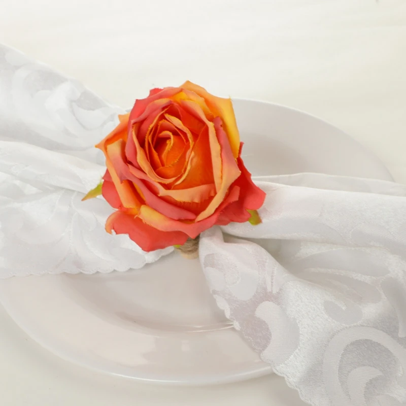 

1 шт. кольца для салфеток ручной работы в виде Розы, обеденные вечеринки, пикники, свадьбы, Декор, пряжки для салфеток для дома, кухни, столово...