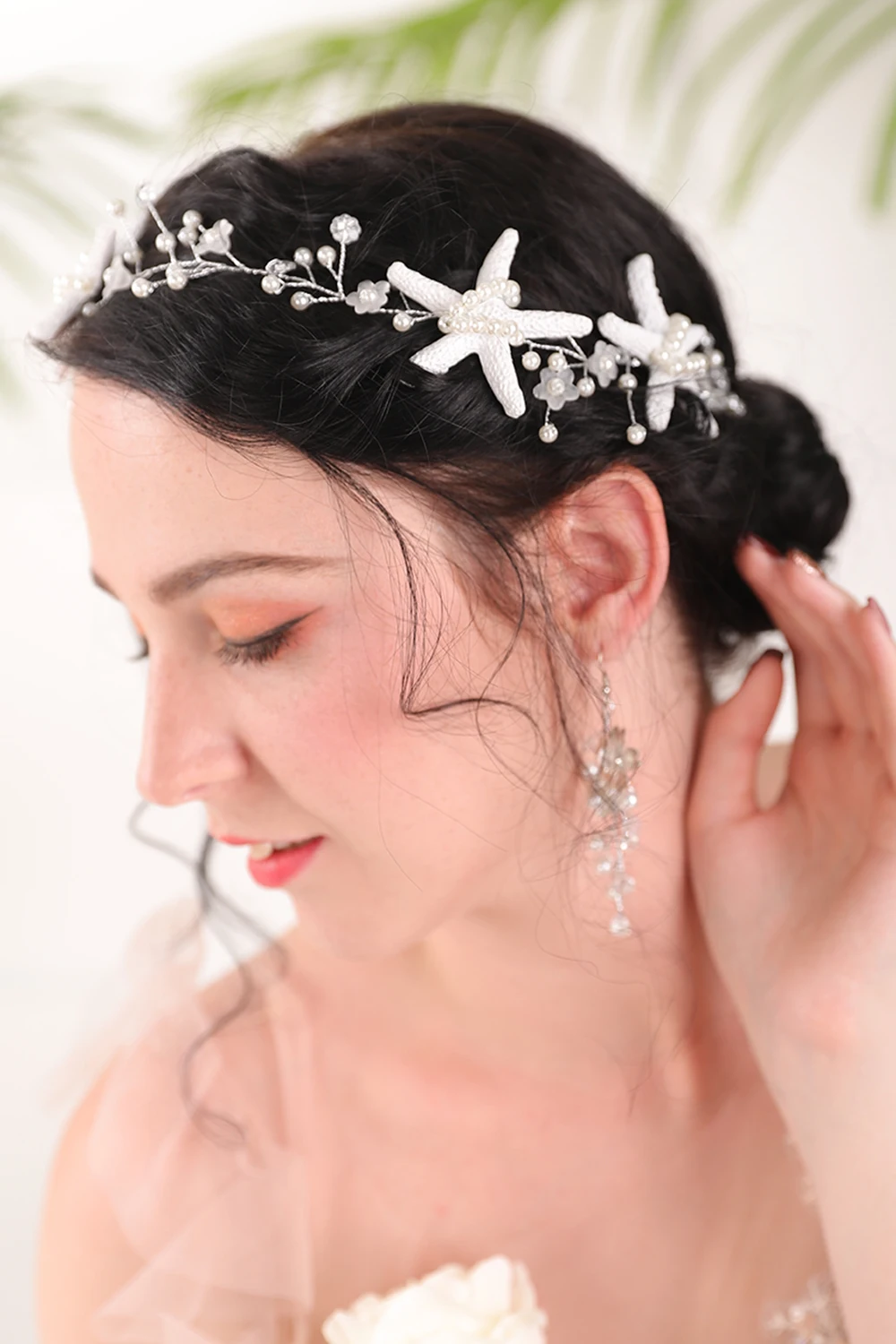 Женская Свадебная вуалетка обруч для волос с цветами и жемчугом | Свадьбы