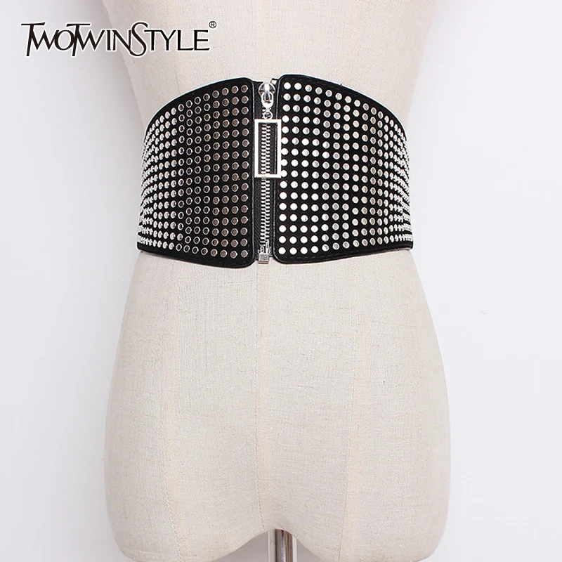 Женский ремень на молнии TWOTWINSTYLE Осенний регулируемый пояс с эластичной талией