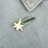 fashion jewelry gift for kids friends luminous enamel pin comet orchid long beaked hawk moth brooches bag lapel pin badge