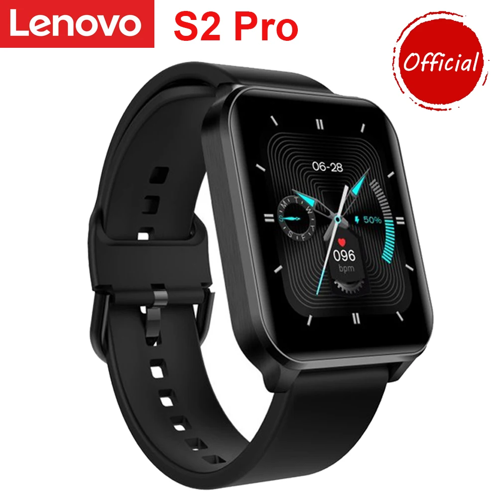 

Lenovo S2 Pro Smart Watch Men Thermometer Heart Rate Monitor Fitness Tracker 1.69" IPS Touch Screen IP67 Waterproof Smartwatch