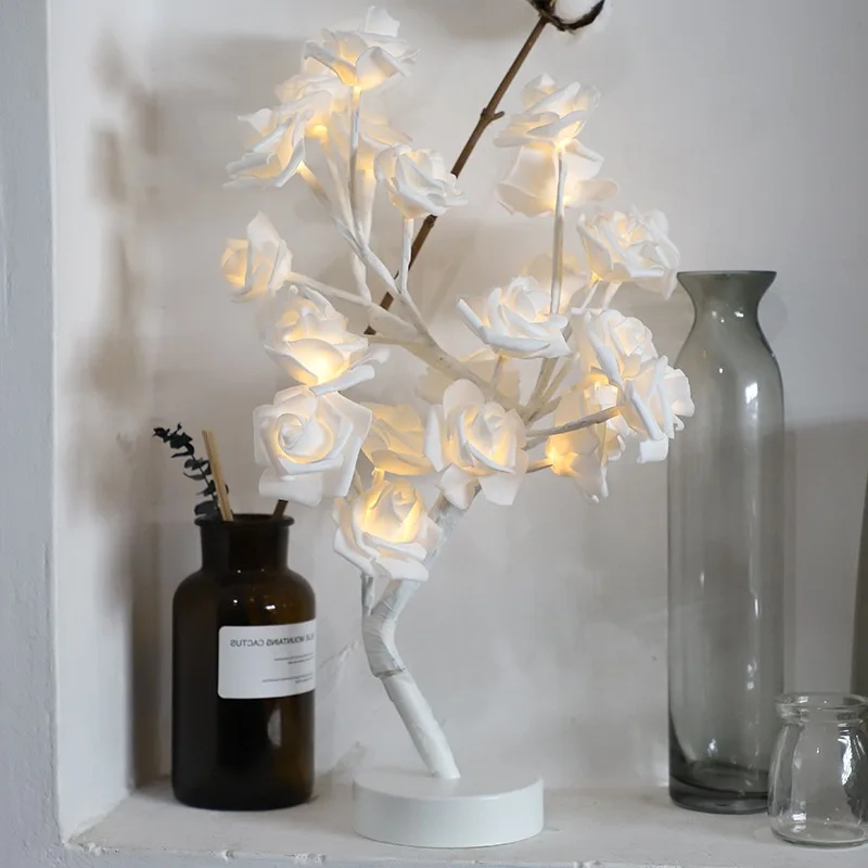 Настольная лампа роза USB ночник украшение для дома подарок девочек подростков