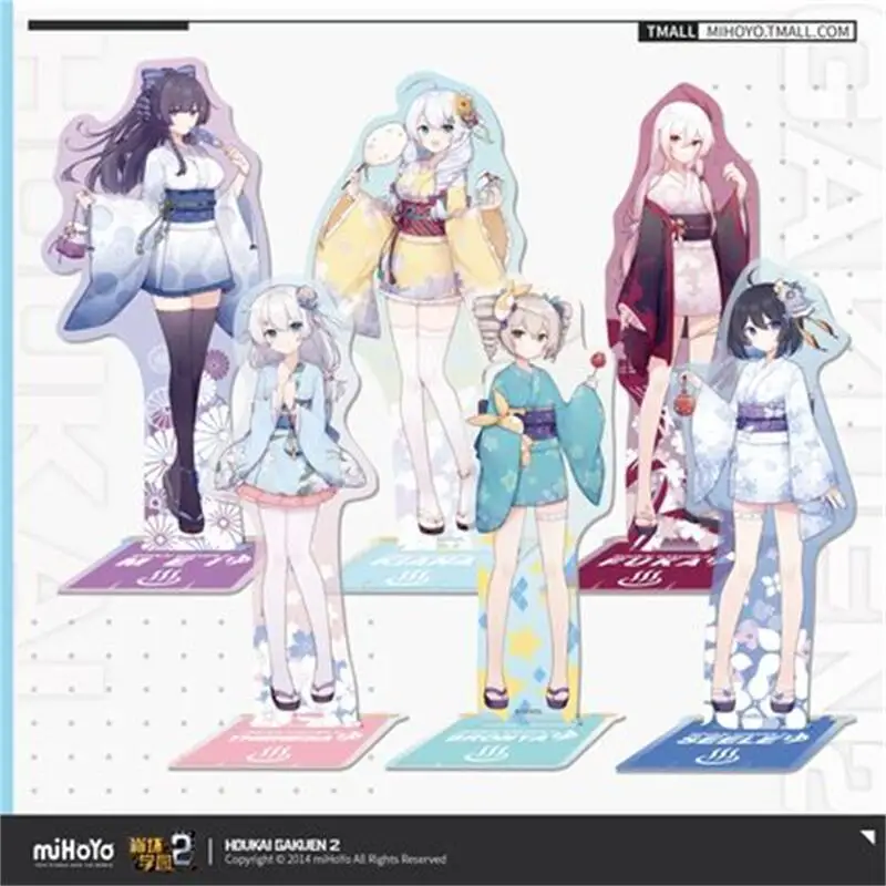 

Anime Game HOUKAI GAKUEN 2 COSPLAY Christmas Halloween Gift Valkyrie Hot Spring Series Yukata Standing Acrylic Ornament