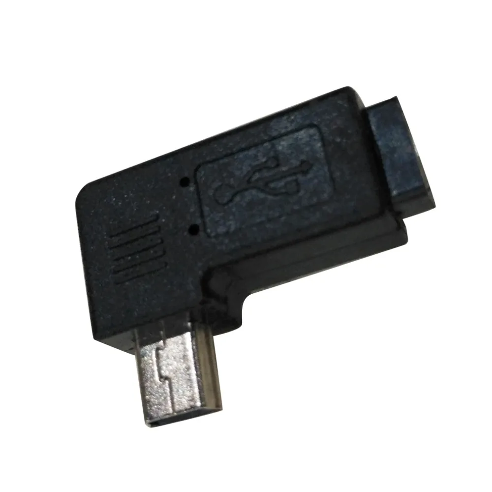 1 шт. Micro USB 5 Pin Female to Mini Male 90 градусов левый/правый угловой переходник