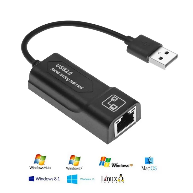 

USB 2.0 to 10/100Mbps RJ45 Ethernet LAN Network Adapter Network Card For PC