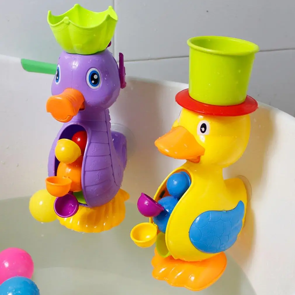 

Kids Shower Bath Toys Cute Yellow Duck Waterwheel Elephant Toys Baby Faucet Bathing Water Spray Tool Dabbling Toy Dropshipping