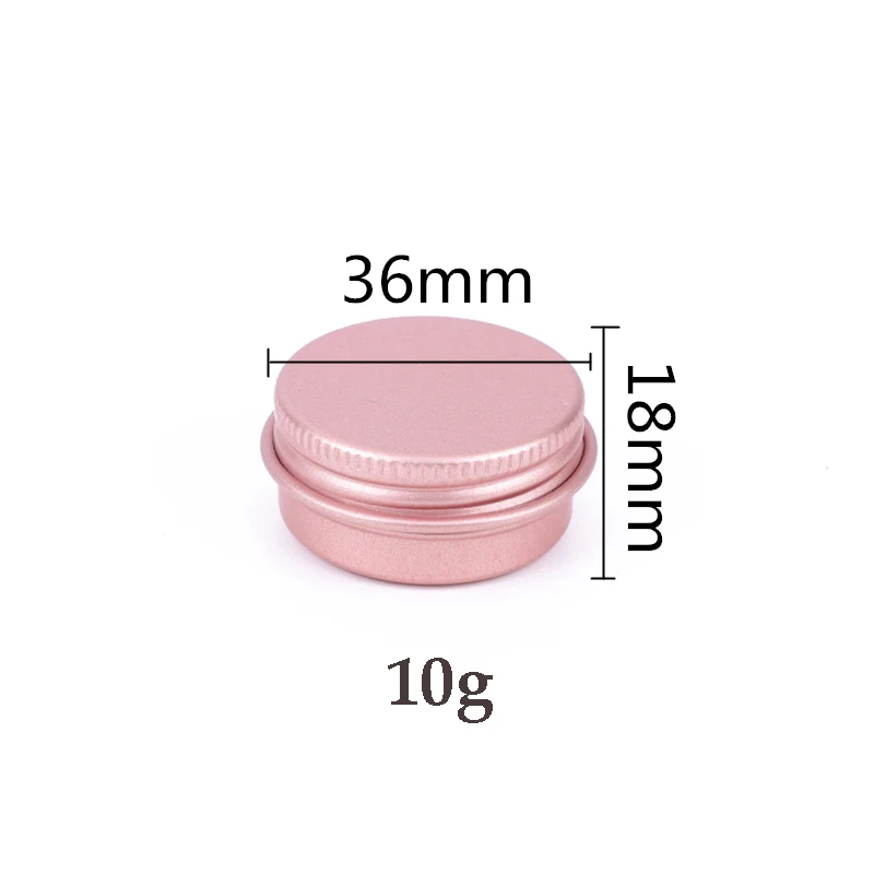 

50pcs 10g Rose Gold Aluminum Jars Empty Cosmetic Makeup Cream Lip Balm Gloss Metal Aluminum Tin Containers