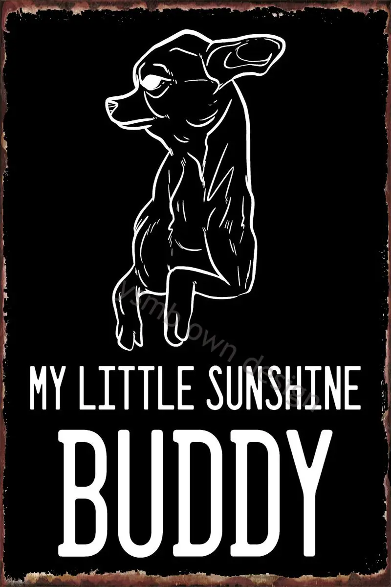 

Жестяная винтажная металлическая вывеска Чихуахуа Бадди Чихуахуа жестяные таблички Декор на стену ретро для творчества мужская пещера каф...