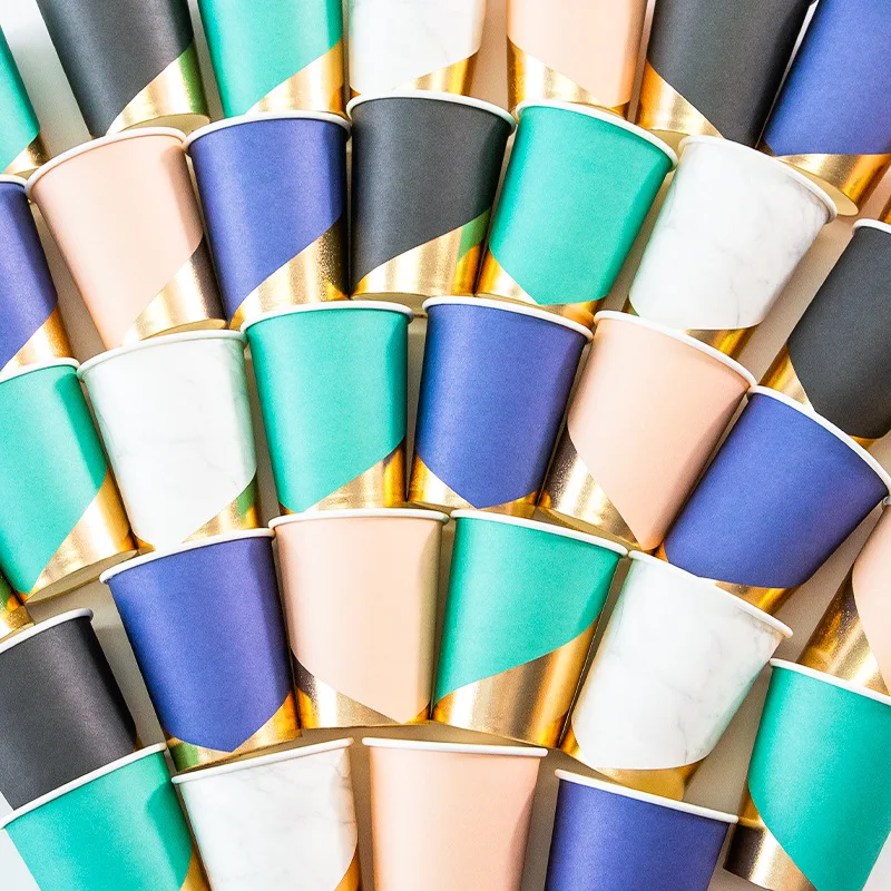 8 шт./лот одноразовые столовые приборы вечерние бумажные стаканчики свадебные