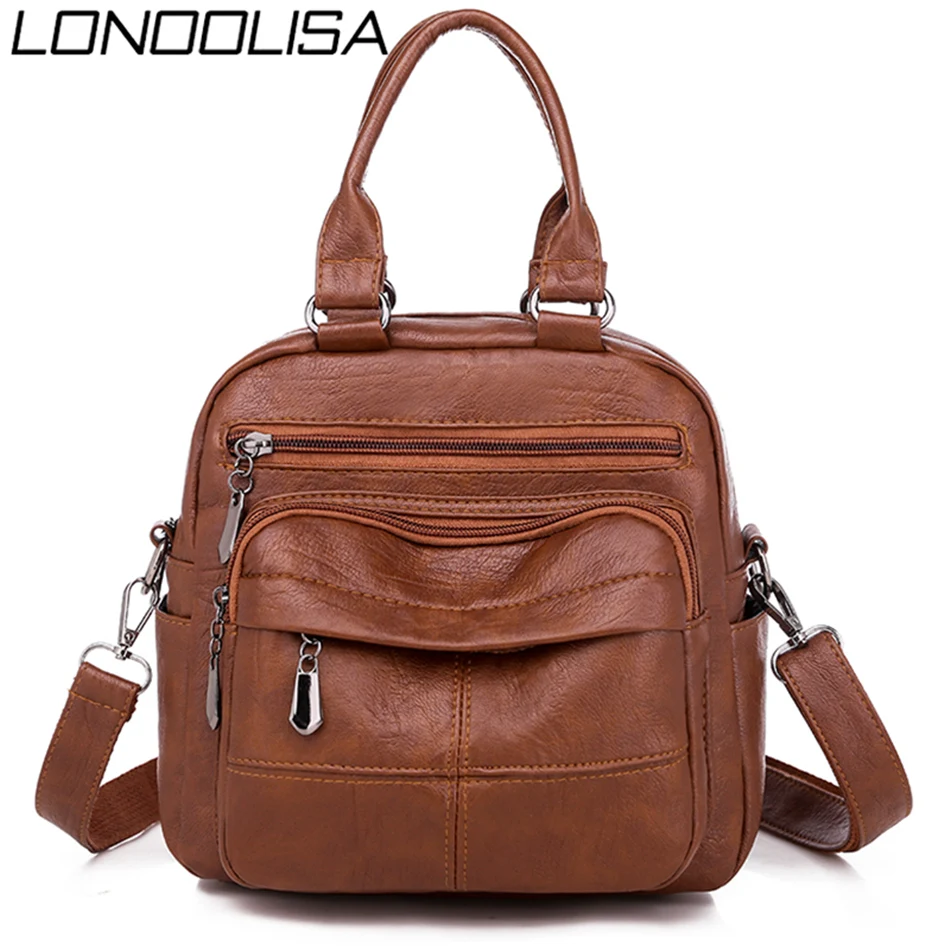 Винтажные женские рюкзаки со множеством карманов рюкзак из искусственной кожи
