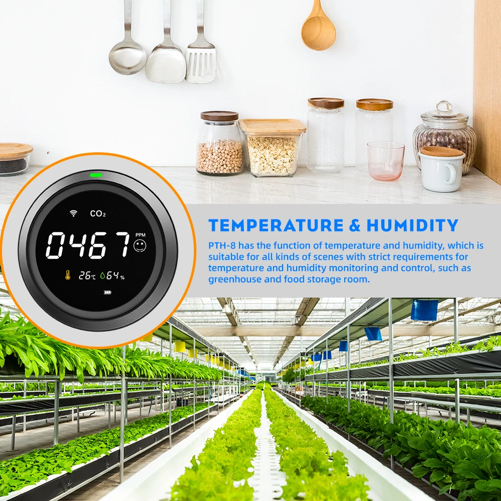 

Zemismart Tuya Thermometer and Hygrometer WIFI CO2 Carbon Dioxide Detector CO2 Monitor