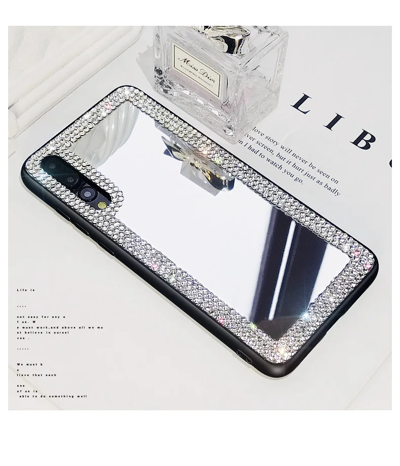 Женский зеркальный чехол со стразами и для телефона Huawei P40 P20 P30 Mate 40 20 30 Pro Lite
