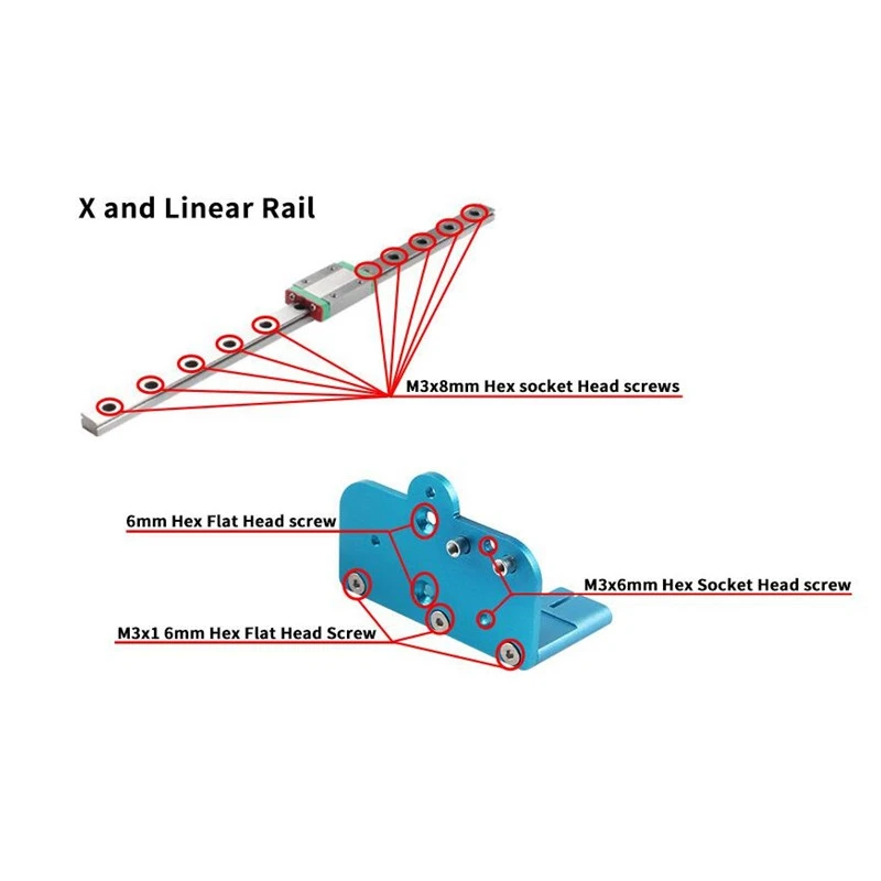 

for Ender-3 Pro Upgraded DIY Kit Without Linear Rail Slider for Upgrading Ender-3 Pro 3D Printer - Blue