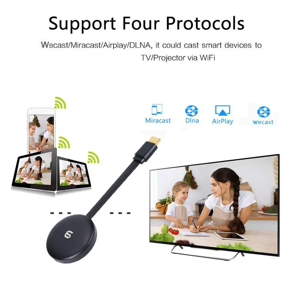 HDMI беспроводной дисплей G6 4K wifi Дисплей приемник 1080P Мобильный экран литой зеркальный адаптер ключ толкатель для Netflix youtube