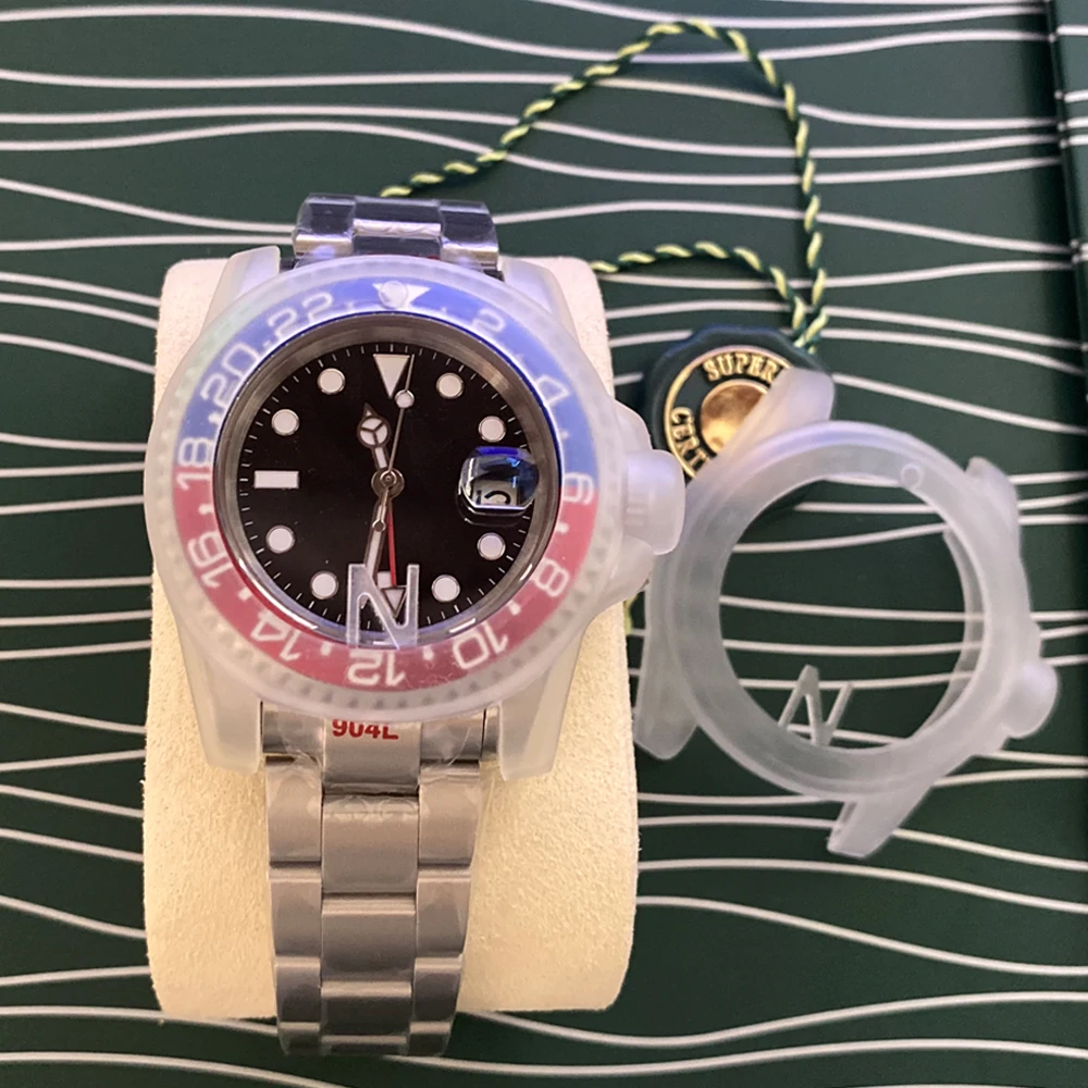 

Мужские часы с керамическим циферблатом GMT 116719 механические мужские часы из нержавеющей стали с автоматическим перемещением t 2813 Роскошные ...
