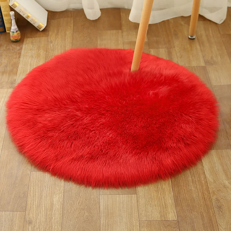 

Plush Round Carpet Household Items Living Room Bedroom Sofa Imitation Wool Carpet Children's Room Floor Mats Can Be Customized
