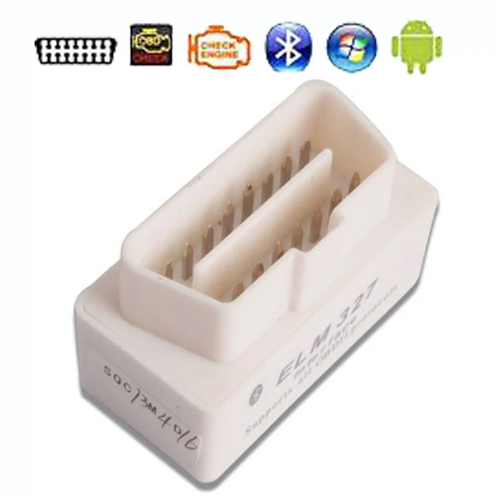 Белый OBD2 автомобильный диагностический инструмент ELM 327 Bluetooth ELM327 OBDII V2.1 v1.5 сканер