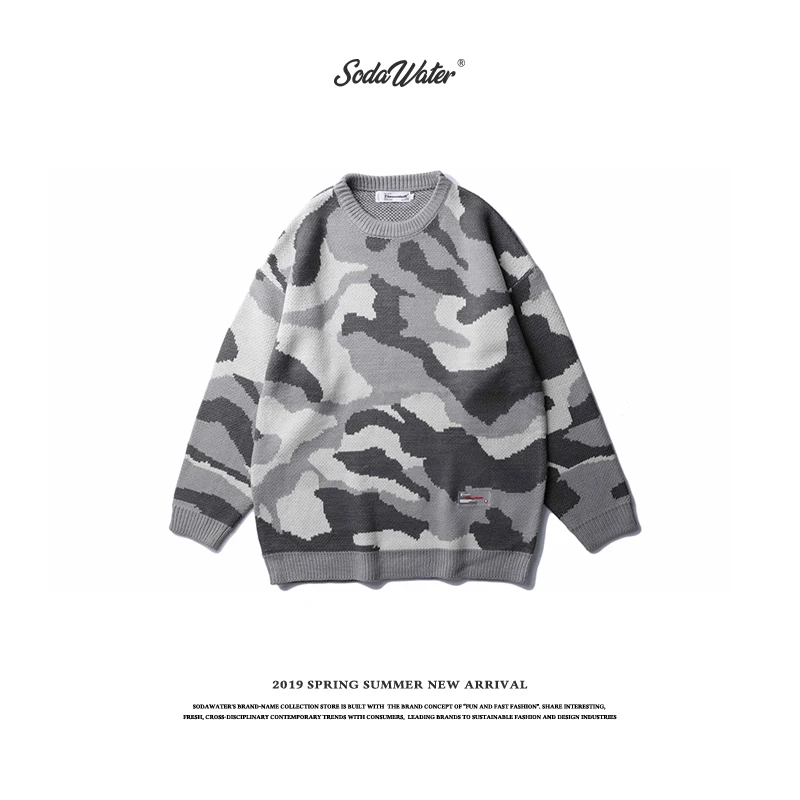 SODAWATER 2019 новый осенний модный Мужской Повседневный свитер камуфляжного цвета