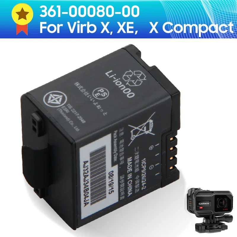 Запасной аккумулятор Garmin 361-00080-00 для Virb X Compact VIRB XE 100% оригинальный 980 мАч |