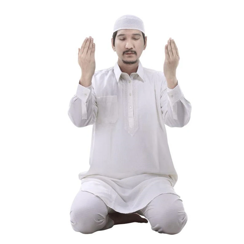 Мусульманская одежда мужская Арабская мусульманская Рамадан ИД однотонная
