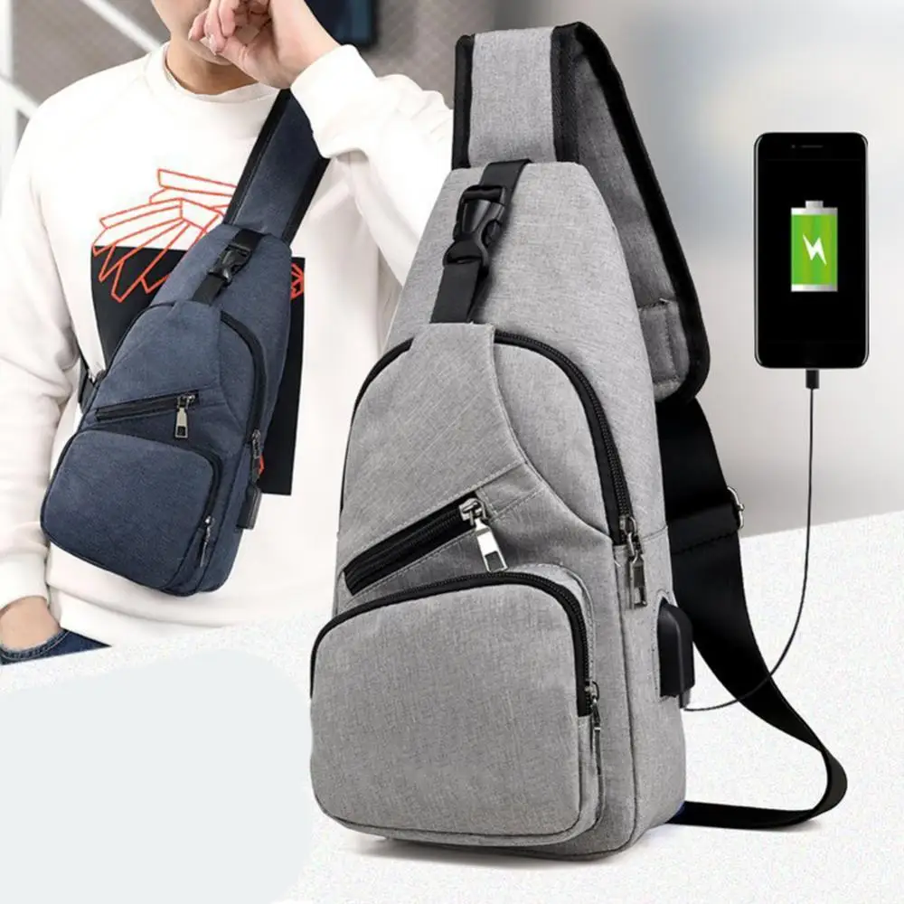 

2021 Shoulder Bags Casual Outdoor Crossbody Shoulder Chest Pouch Sling Bag with USB Charge Port Outdoor Trip Messengers Bag