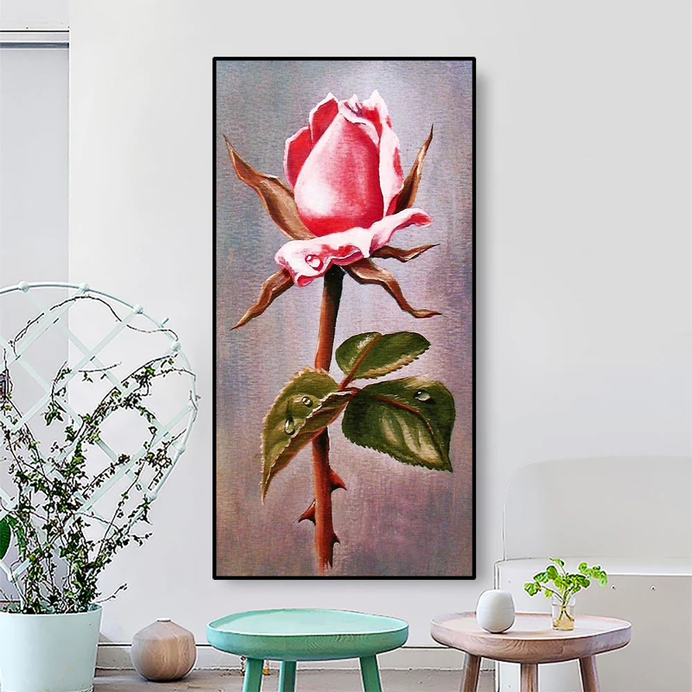 Laeacoo постер с розовой розой декор для интерьера холст домашний украшение