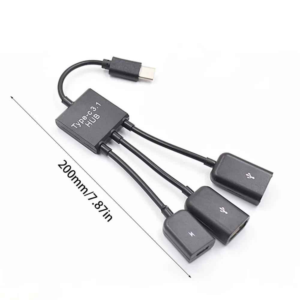 Кабель для передачи данных зарядный кабель type-C/Micro 3 в 1 USB C OTG Хост кабель концентратор Шнур адаптер разъем сплиттер