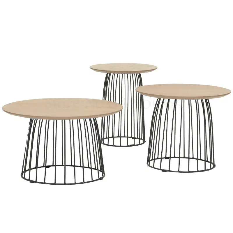 Скандинавский журнальный столик из кованого железа сочетание круглого цельного