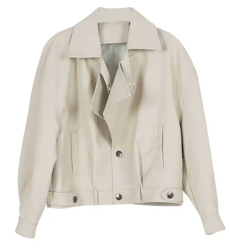 

LANMREM PU Leather Gothic Tide Fashion Leather Autumn Women's 2021 New Korean Short Jacket And Coat Slim All-match 2K2259