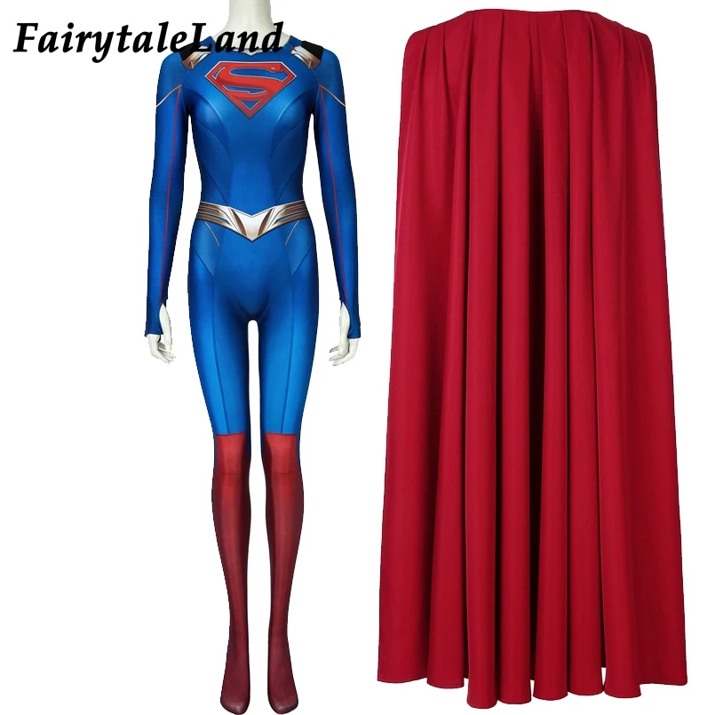 Супергерл сезон 5 костюм 3D печать Косплей комбинезон стрейч Kara Zor-El Danvers сексуальный боди Хэллоуин зентай боди