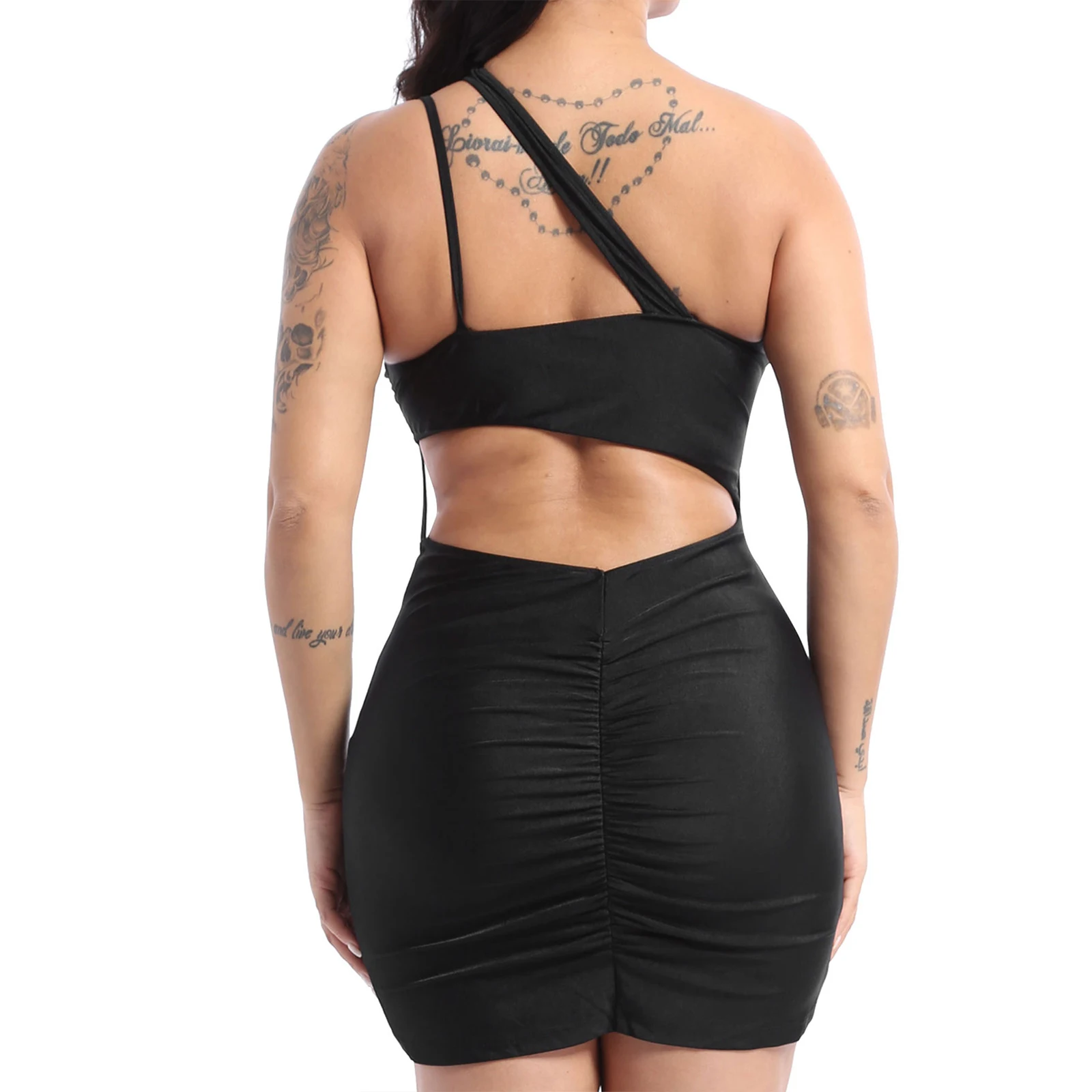 Необычное женское мини платье на одно плечо женская Сексуальная плиссированная