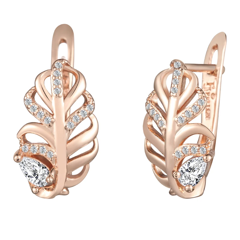 Женские серьги-подвески из розового золота 585 пробы | Украшения и аксессуары