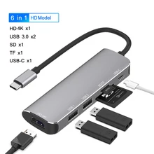 Type C к 4K HDMI совместимый ТВ HDTV USB 3 0 SD TF кардридер хаб адаптер