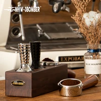 58 35mm espresso coffee tamper diamond pattern coffee powder hammer stainless steel flat base for barista tool coffeeware