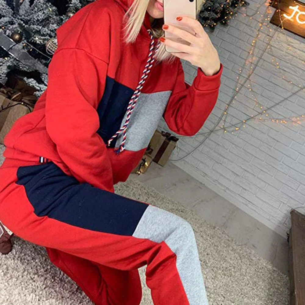 Женский спортивный костюм из двух предметов толстовка с капюшоном и брюки в