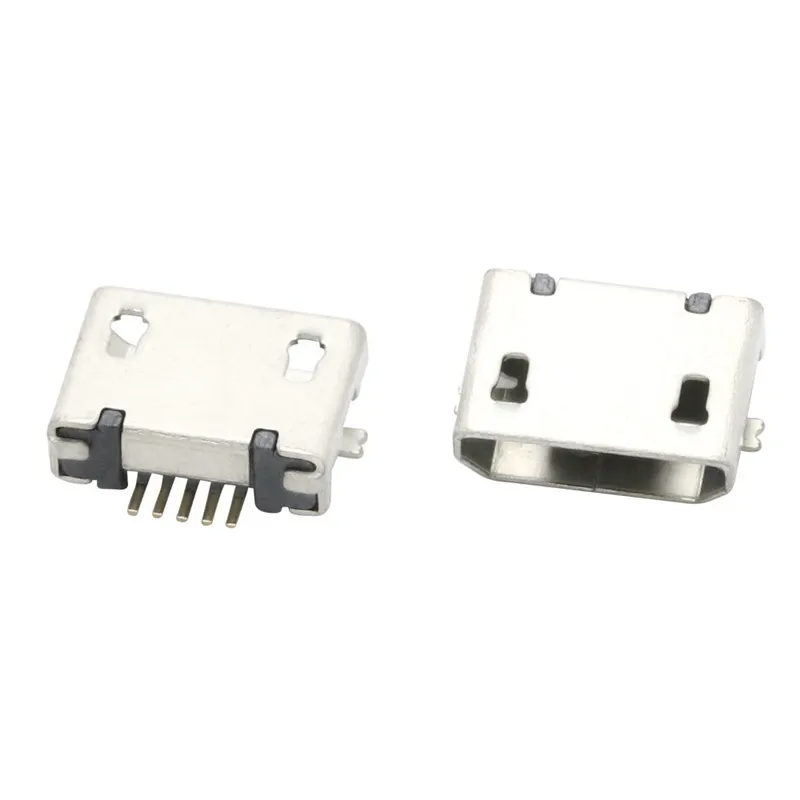 50 шт./лот гнездо Micro USB 5P 5-контактный патч SMD 2-футовая фиксированная ножка 5 9 SMT с