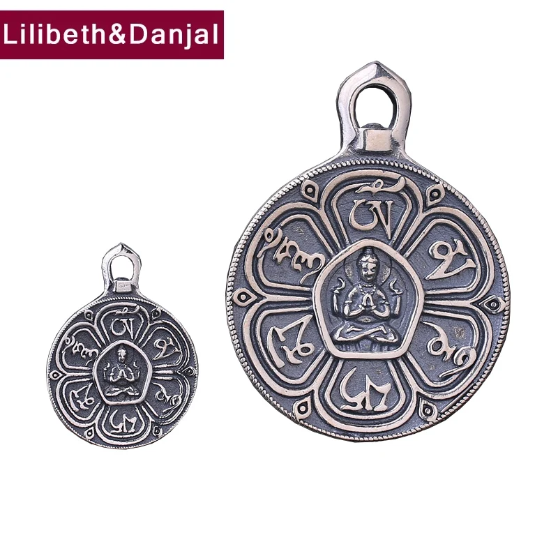 

Женское и мужское ожерелье с подвеской из чистого серебра 925 пробы с мантрой Будды пары модные ювелирные изделия с круглыми карточками 2021 Бе...