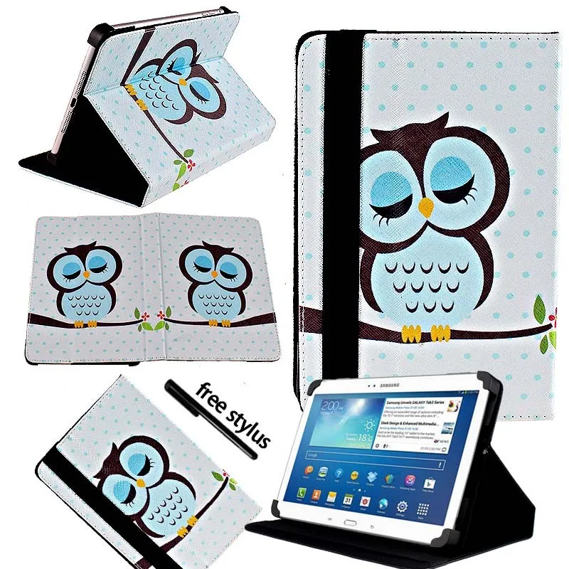 Sleeping Owl KK&LL для samsung Galaxy Tab 3 10,1 p5200 GT-P5210 кожаный чехол-книжка для планшета+ Бесплатный стилус - Цвет: Sleeping Owl