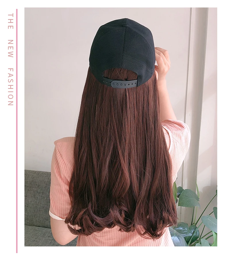 Женская бейсболка из длинных волос цельный парик натуральных на лето 2019| |