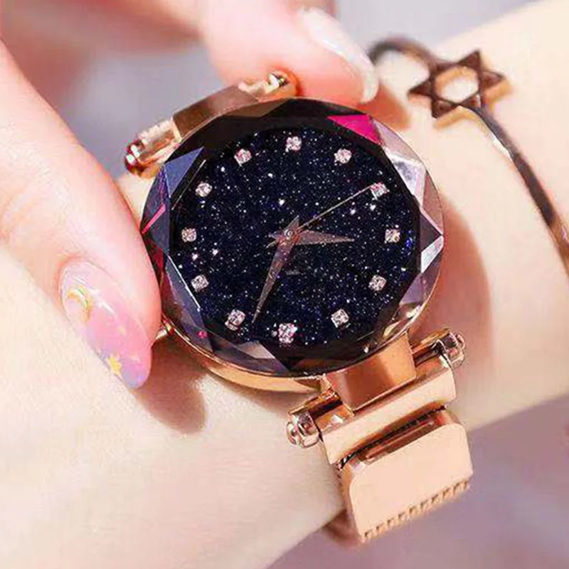 Роскошные женские часы модные элегантные с магнитной пряжкой Vibrato фиолетовые