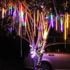 Водонепроницаемая светодиодная гирлянда метеоритный дождь, наружная Рождественская елка для украшения дома, праздника, 8 трубок, 30 см, 50 см