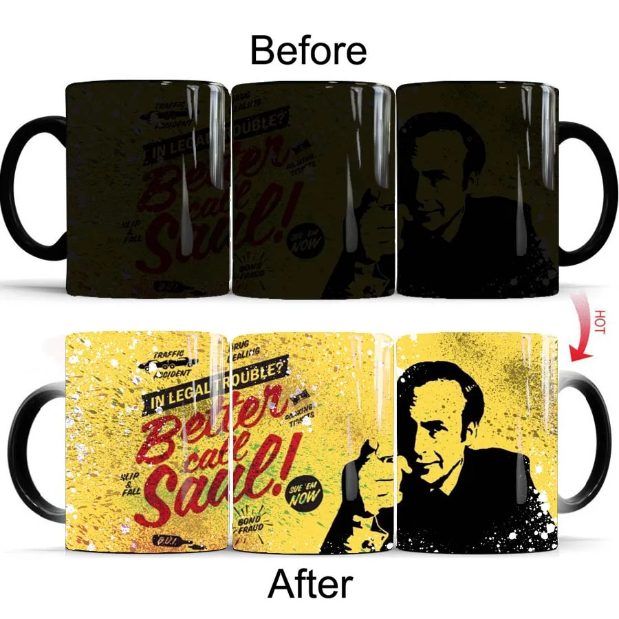 

Better Call Saul tv show coffee mug Heat-sensitive Reactive ceramic color changing mugs friends gift 11oz tea milk cup