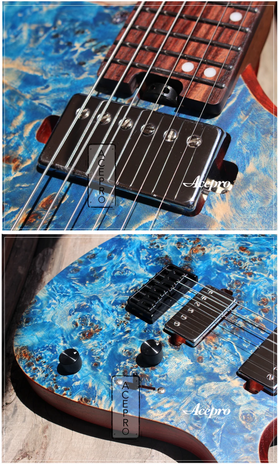 Высококлассная электрическая гитара Eart 2 шт. бубинга корпус из палисандра с