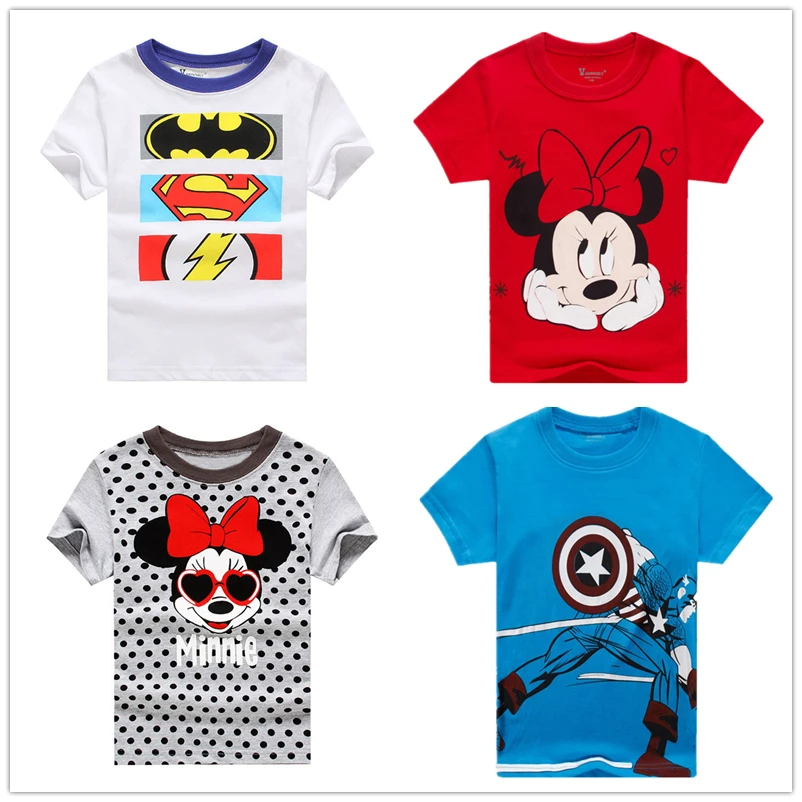 Детская футболка с мышкой принтом мстители для мальчиков динозавром одежда