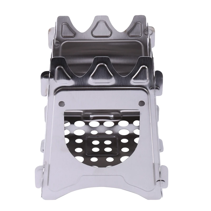 

Hot Camping Stove Stainless Steel Wood Stove Outdoor Portable Stainless Steel Camping Cooker for BBQ Camp Hiking