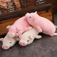40 75 cm dwarf lying pig plush toy little pink pig cartoon animal doll soft and thick hand warming blanket for children and baby