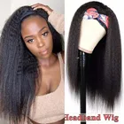 Кудрявые прямые искусственные волосы, без клея, полупарик с головной повязкой, бразильские искусственные волосы Yaki для черных женщин